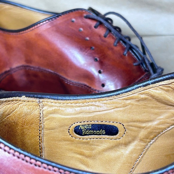 Allen Edmonds Waybridge Oxford Wingtip Men 9.5 Chestnut Brown Brogue Dress Shoes main image 13